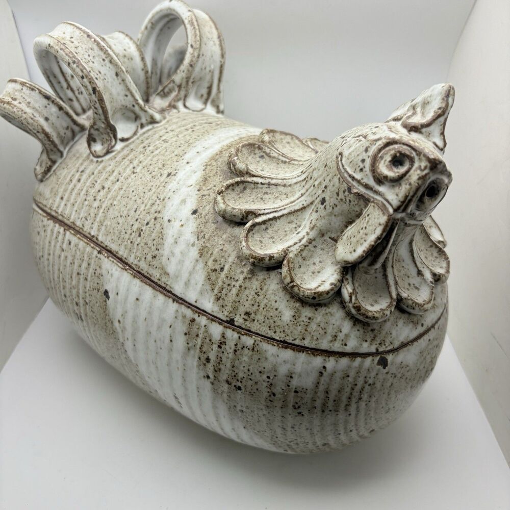 Vintage Paul Anthony Studio Pottery Chicken Cooker Sculptural Casserole Dish